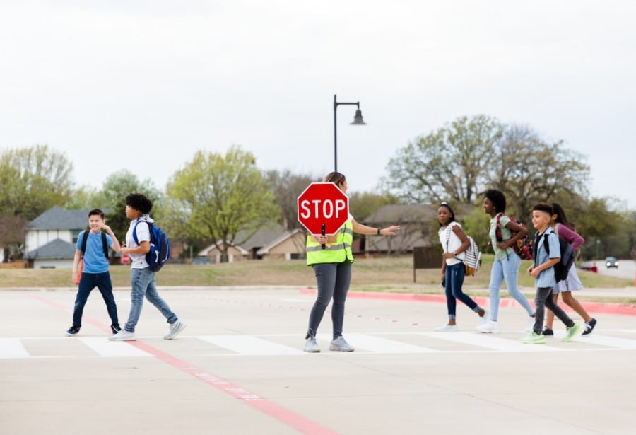Children going to school in a perfectly located community with new homes in Austin, TX